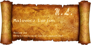 Malovecz Larion névjegykártya